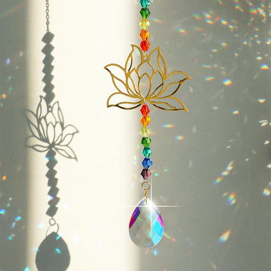 Prism Lotus Rainbow Suncatcher